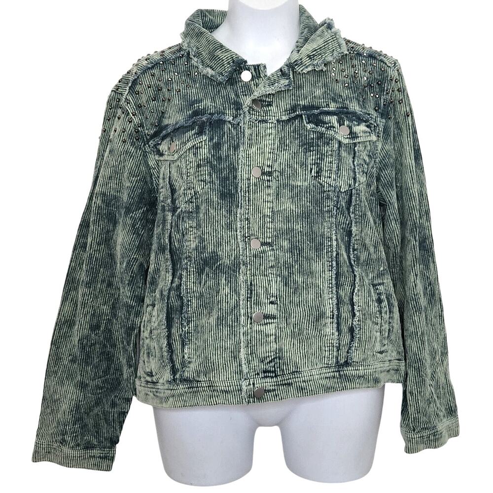 Unicorn Tribe Studded Corduroy Button Down Jacket Size 3XL NWOT